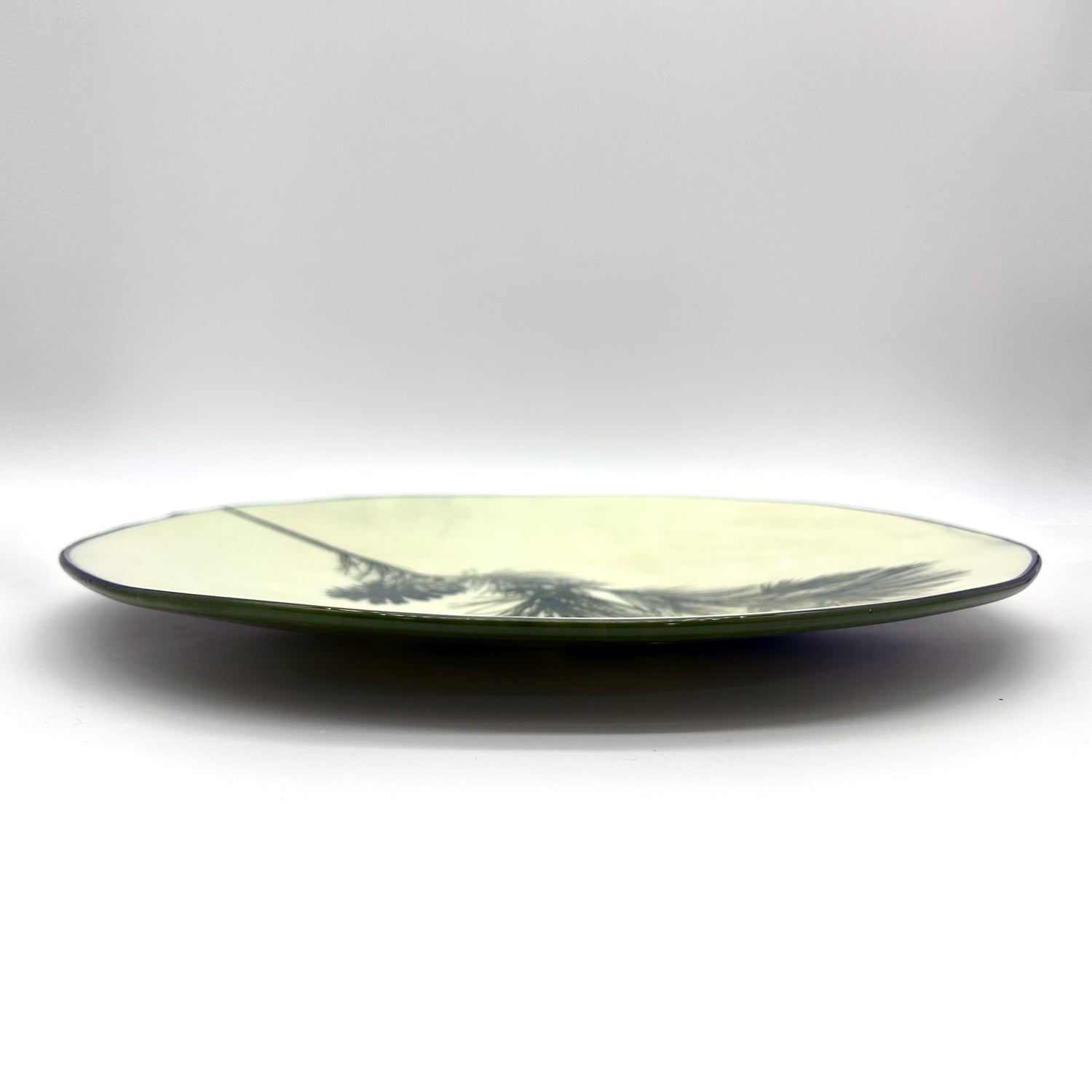 Pine Bough Fused Glass Large Round Serving Platter * Made to order