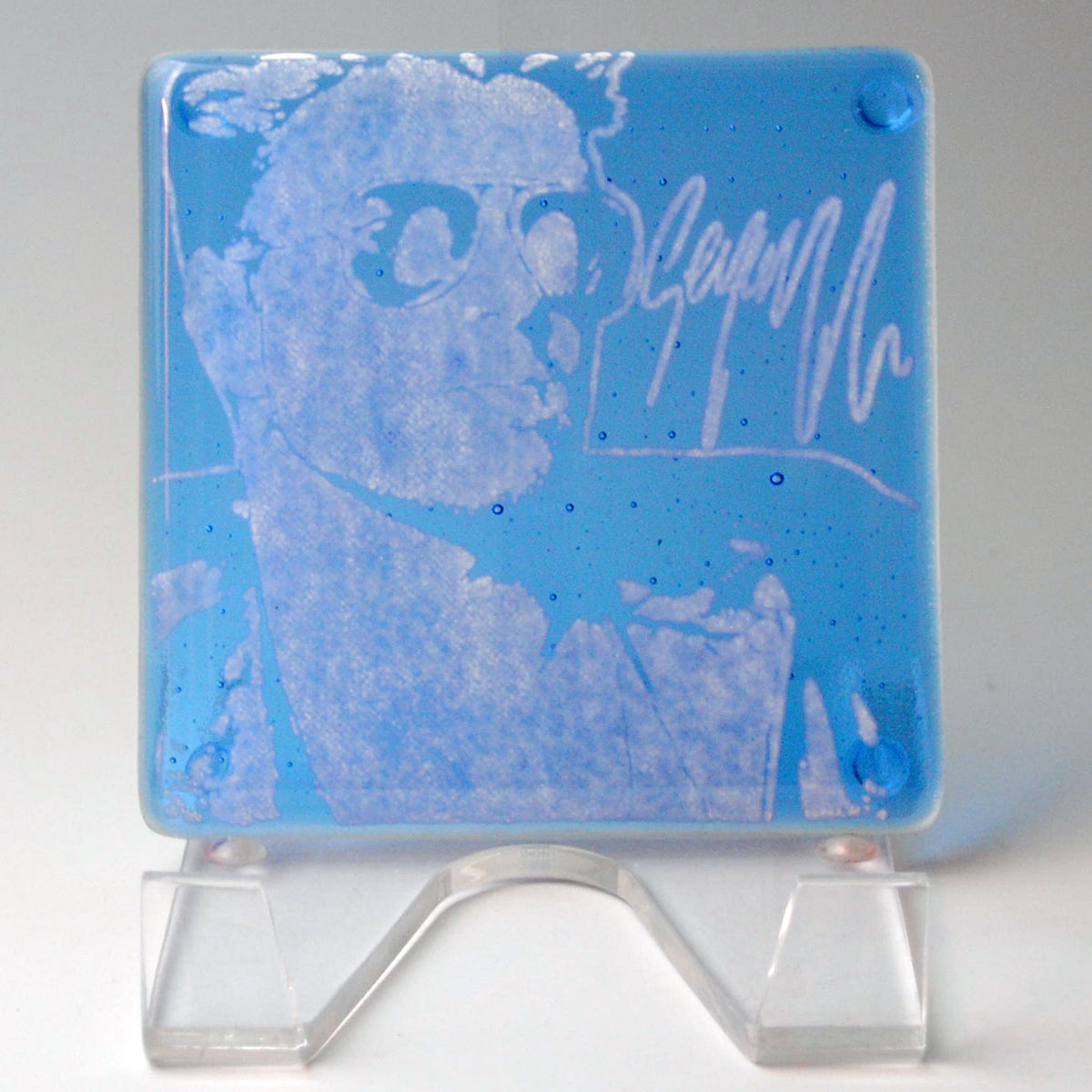 a picture of a man on a blue background