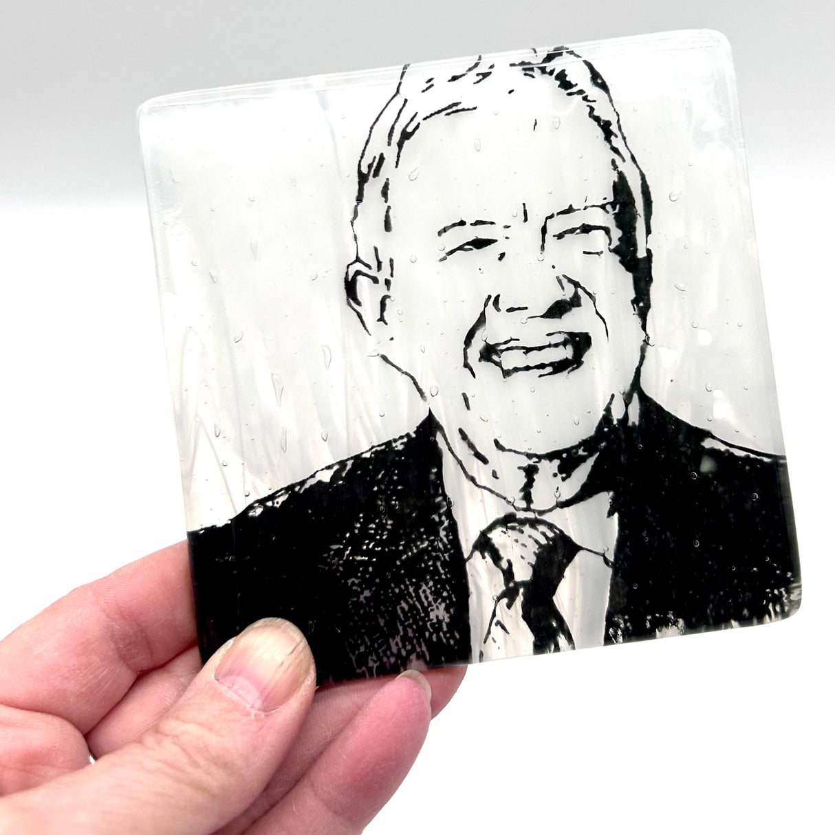 Jimmy Carter Fused Glass 4" Single Coaster