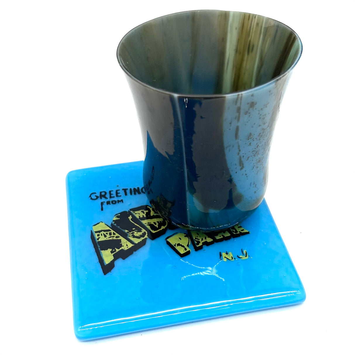 New Jersey Greetings from Asbury Park 4" Single Coaster (or 4.5" Catch-all Dish) - made to order