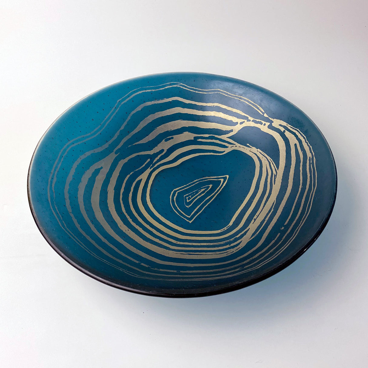 Agate Fused Glass Large 13" Serving Bowl