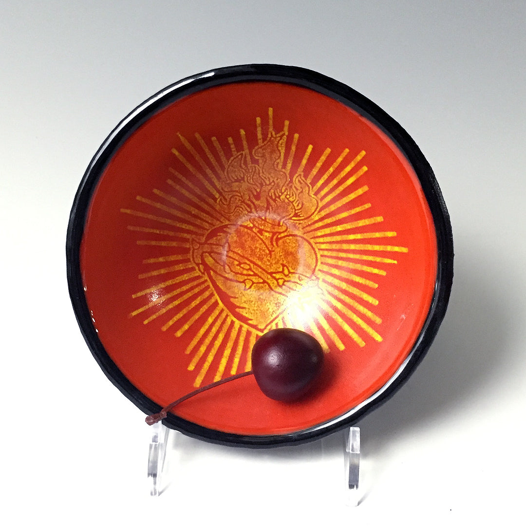 Sacred Heart Fused Glass 5" Small Bowl