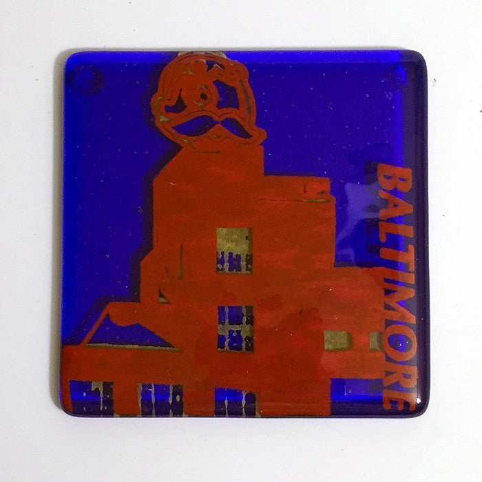 Baltimore Natty Boh Fused Glass 4" Single Coaster