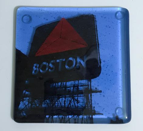 Boston Citgo  Fused Glass 4" Single Coaster