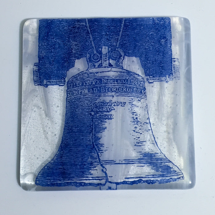 Philadelphia Liberty Bell Fused Glass 4" Single Coaster