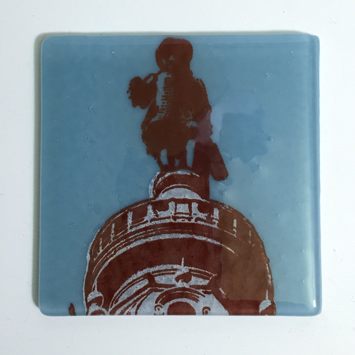 Philadelphia William Penn Fused Glass 4" Single Coaster
