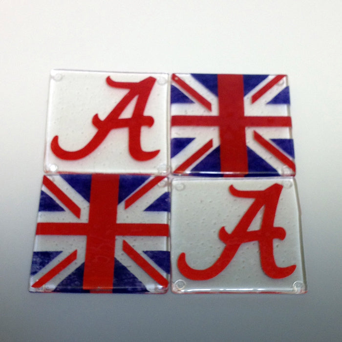 Custom Fused Glass 4" Coaster 4-pack (same design)