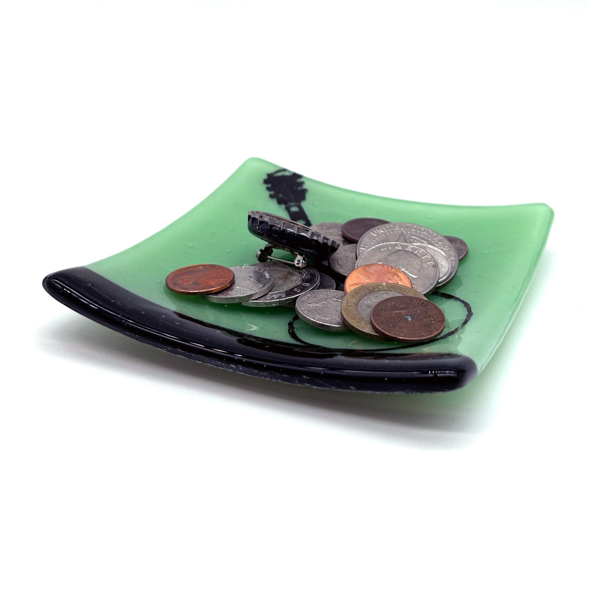 Acoustic Guitar 4.5" Handmade Fused Glass Catch-all Dish