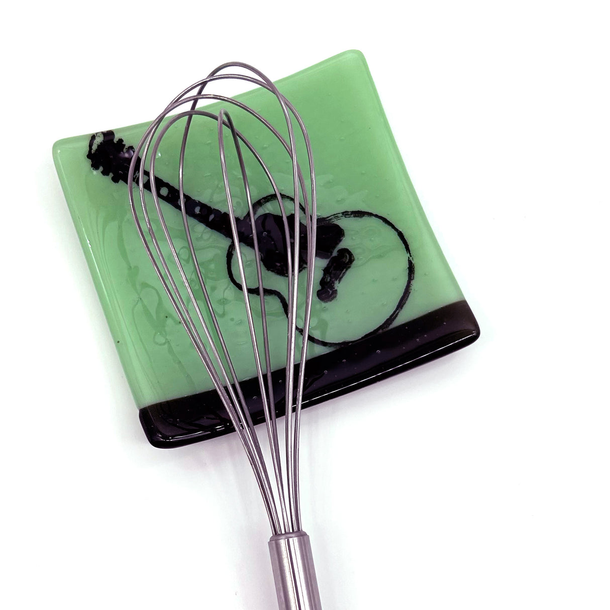 Acoustic Guitar 4.5" Handmade Fused Glass Catch-all Dish