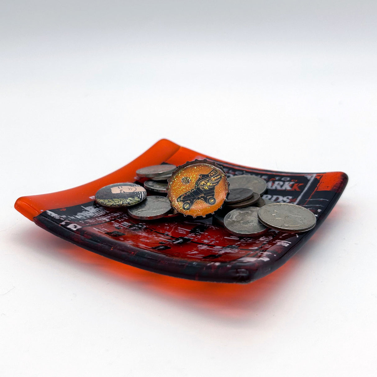 Baltimore Camden Yards 4.5" Handmade Fused Glass Catch-all Dish - made to order