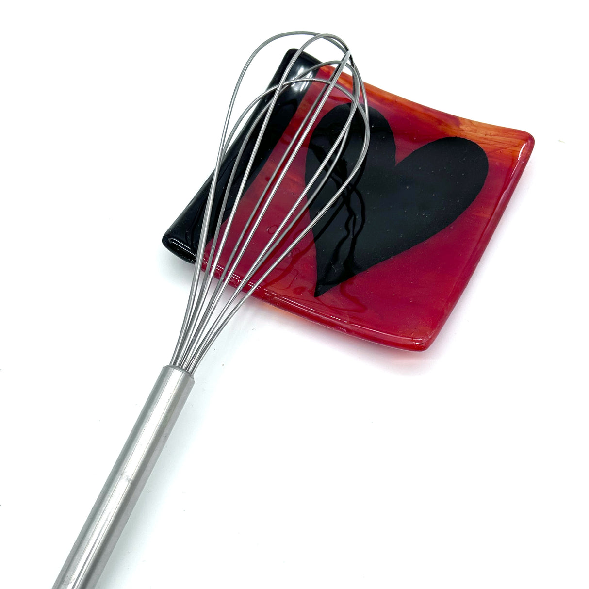 Black Heart 4.5" Handmade Fused Glass Catch-all Dish