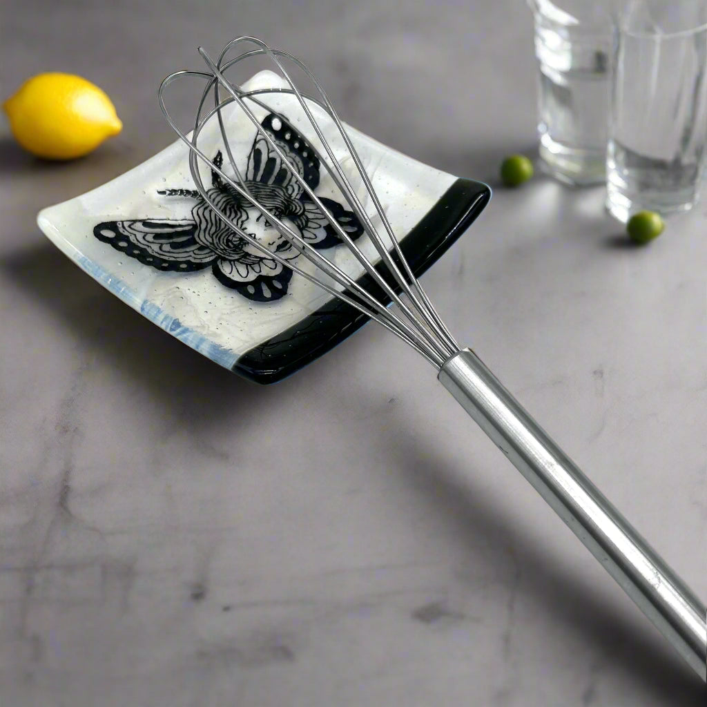 Butterfly Tattoo 4.5" Handmade Fused Glass Catch-all Dish