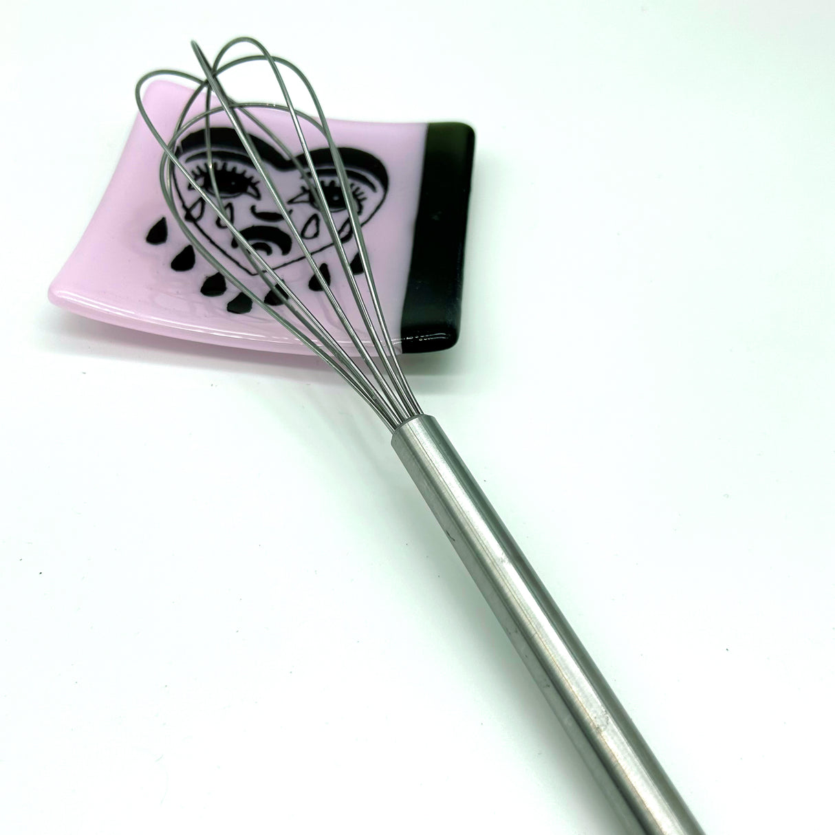 Crying Heart Tattoo 4.5" Handmade Fused Glass Catch-all Dish (discontinued color)