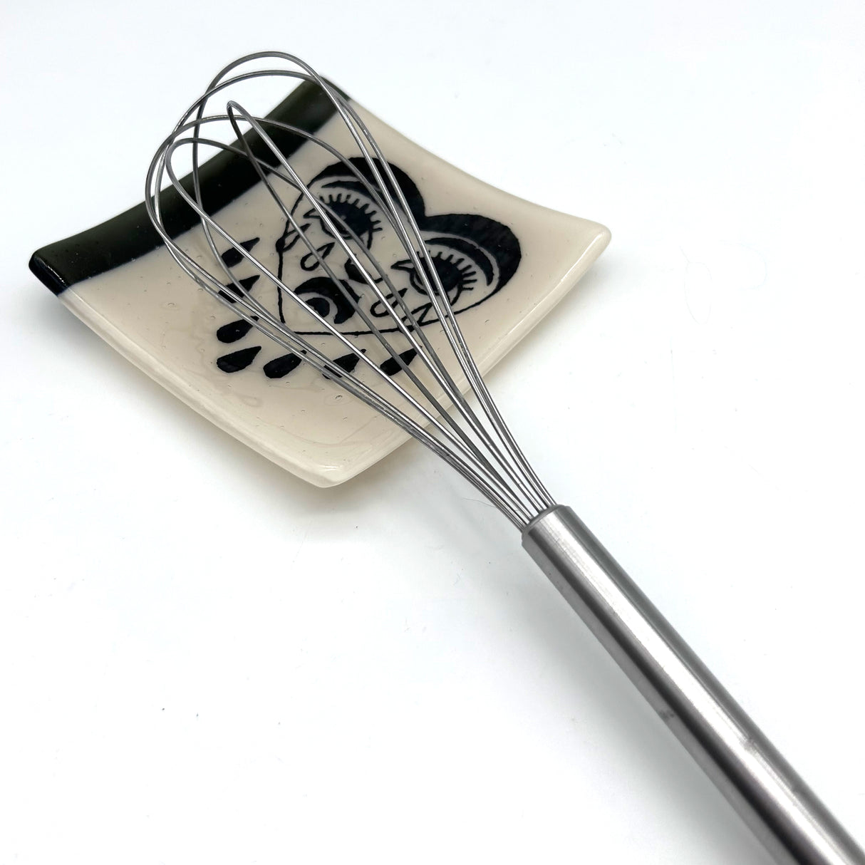 Crying Heart Tattoo 4.5" Handmade Fused Glass Catch-all Dish