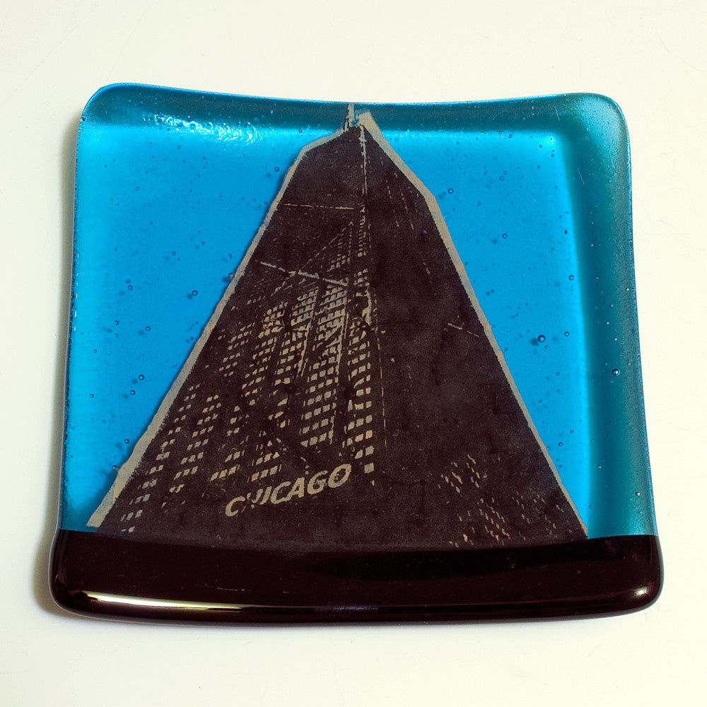 Chicago Hancock 4.5" Handmade Fused Glass Catch-all Dish