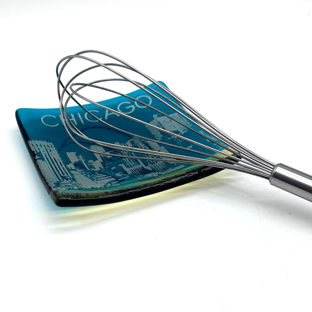 Chicago River Skyline 4.5" Fused Glass Catch-all Dish