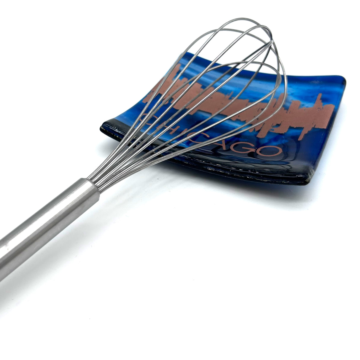 Chicago Sunset Skyline 4.5" Fused Glass Catch-all Dish