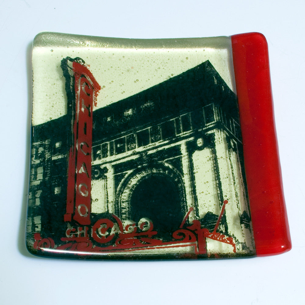 Chicago Theater 4.5" Handmade Fused Glass Catch-all Dish
