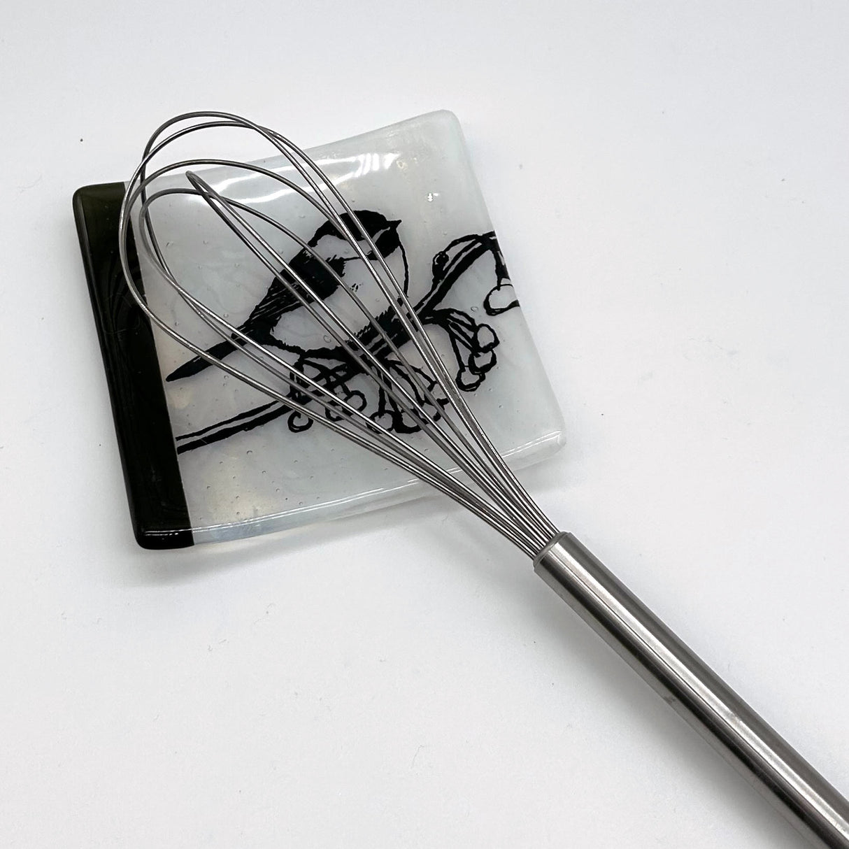 Birds | Chickadee 4.5" Handmade Fused Glass Catch-all Dish