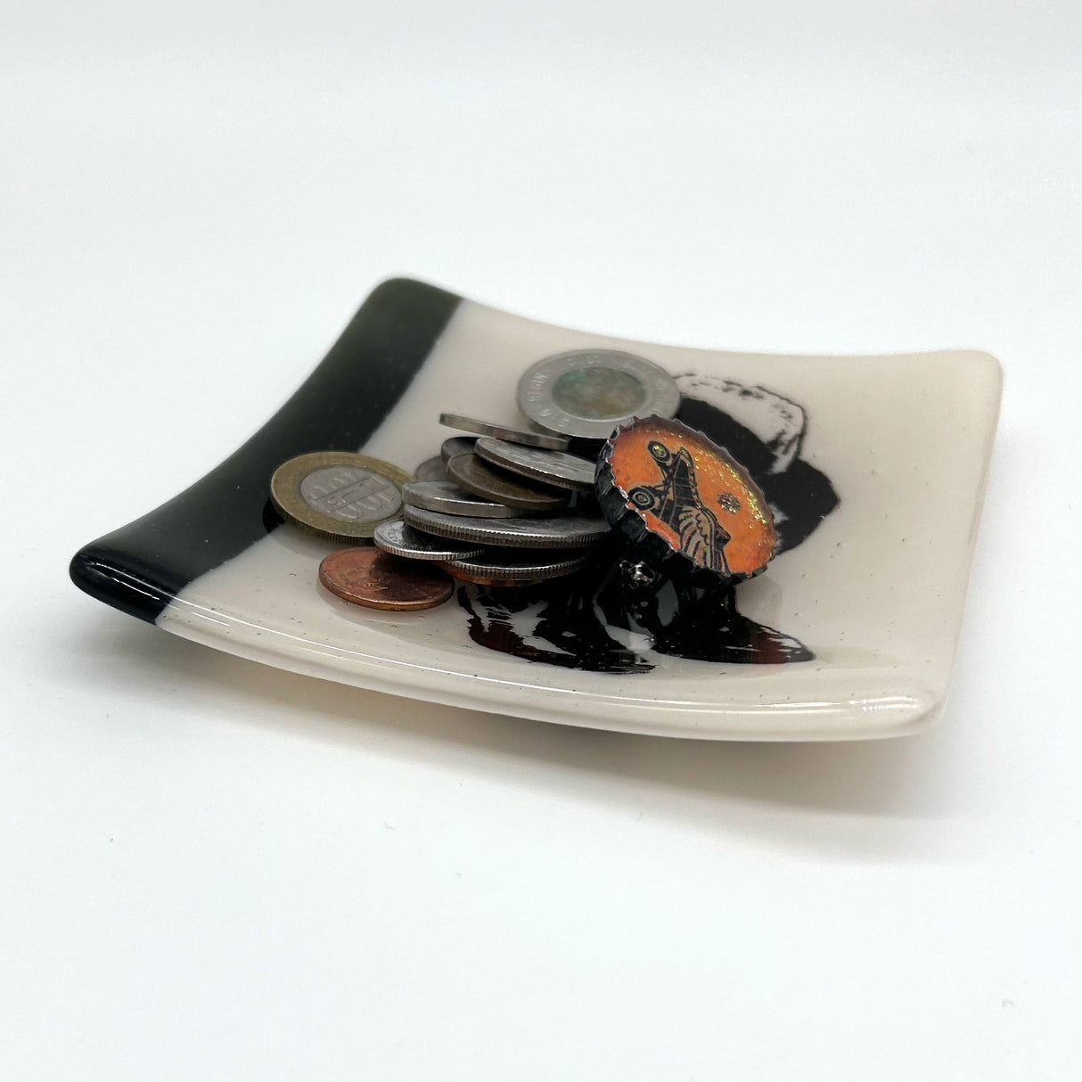 Cowboy Hat & Boots 4.5" Handmade Fused Glass Catch-all Dish