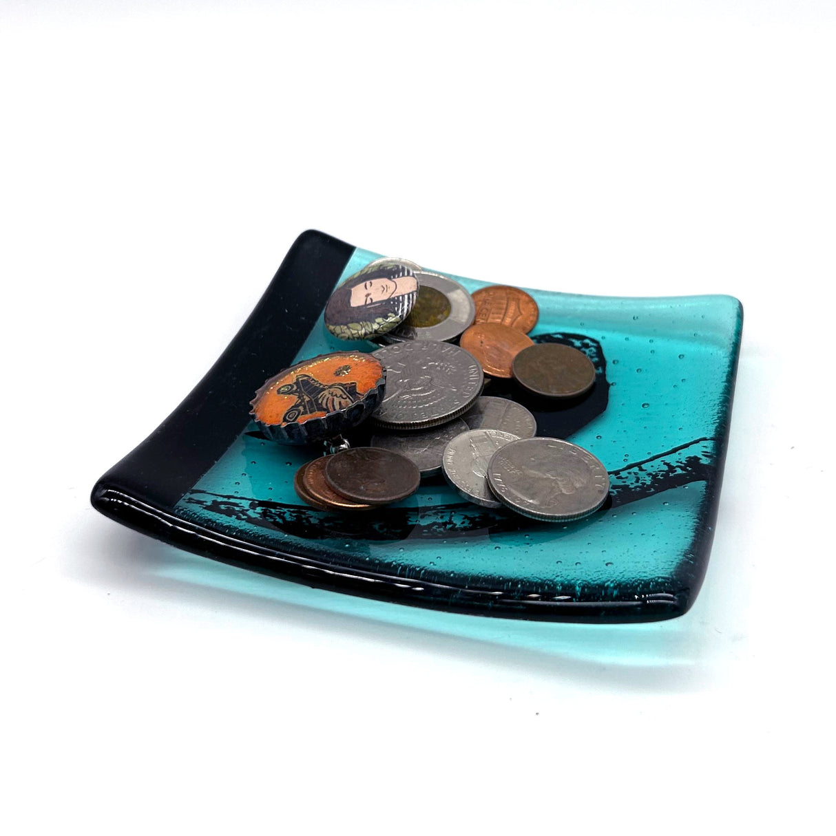 Birds | Crow 4.5" Handmade Fused Glass Catch-all Dish