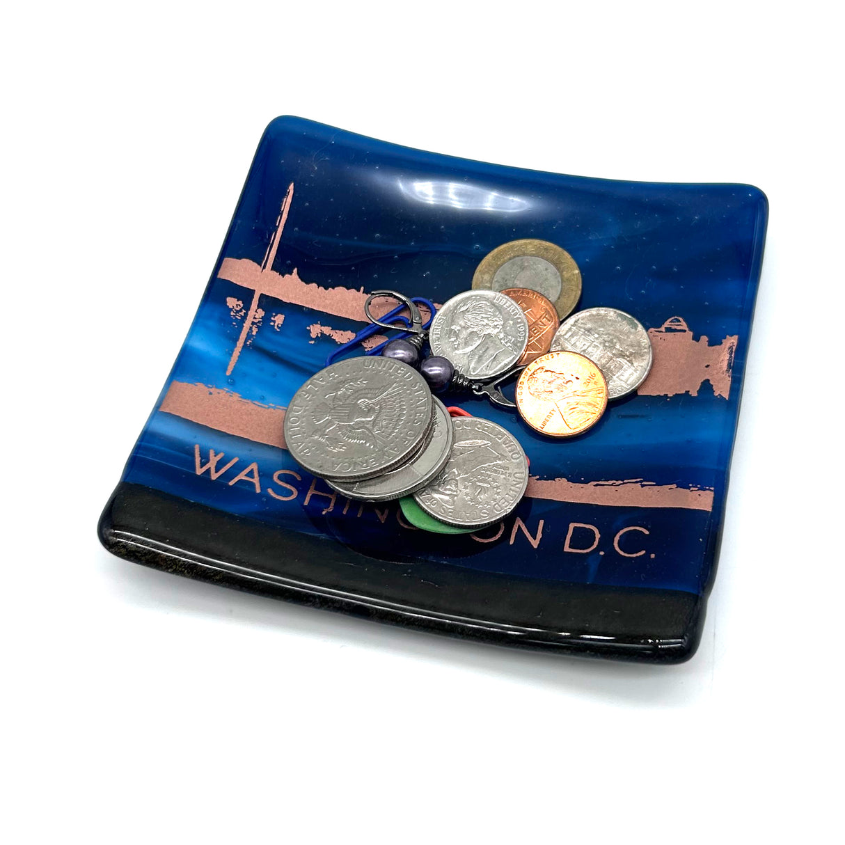 Washington DC Skyline Fused Glass Catch-all Dish - made to order