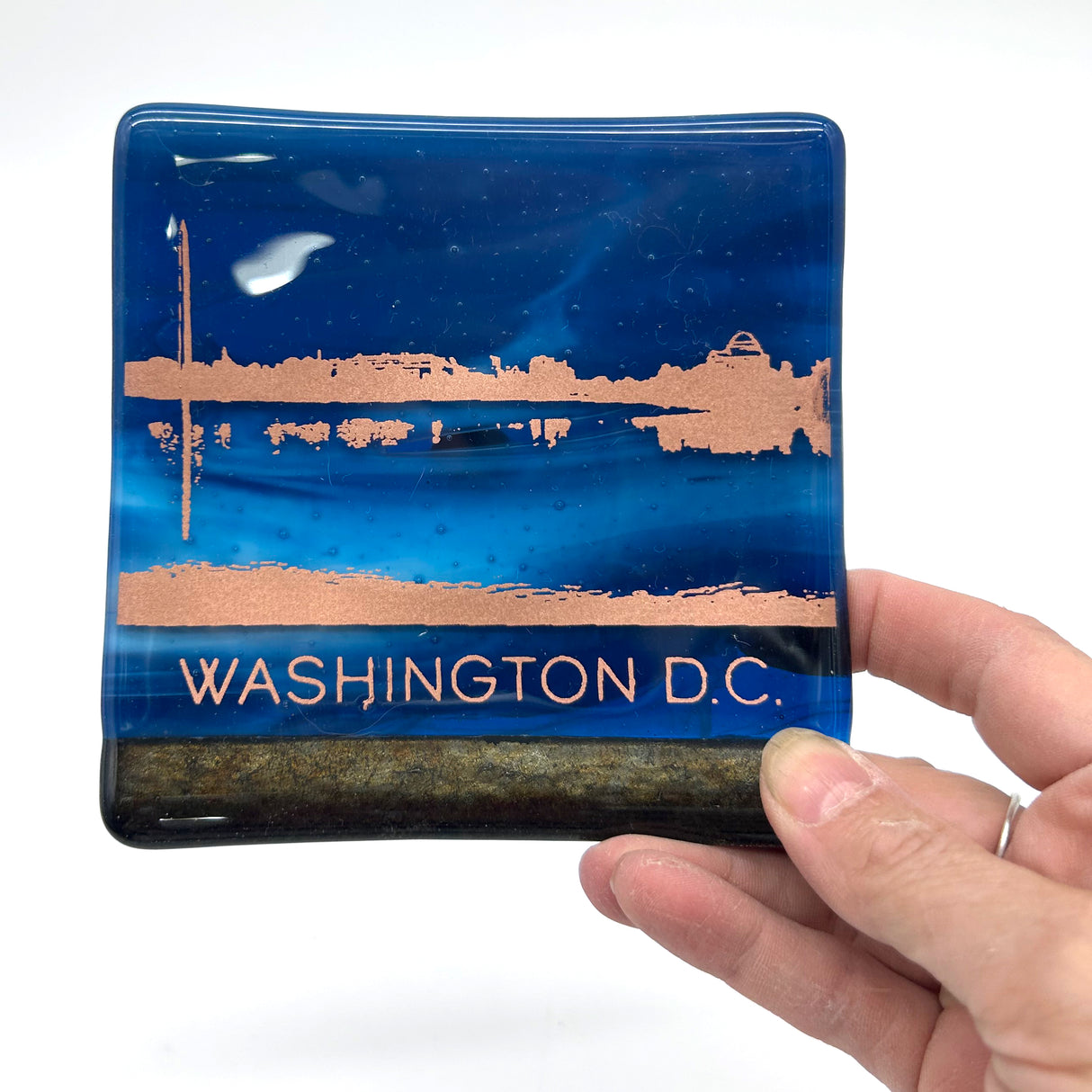 Washington DC Skyline Fused Glass Catch-all Dish - made to order