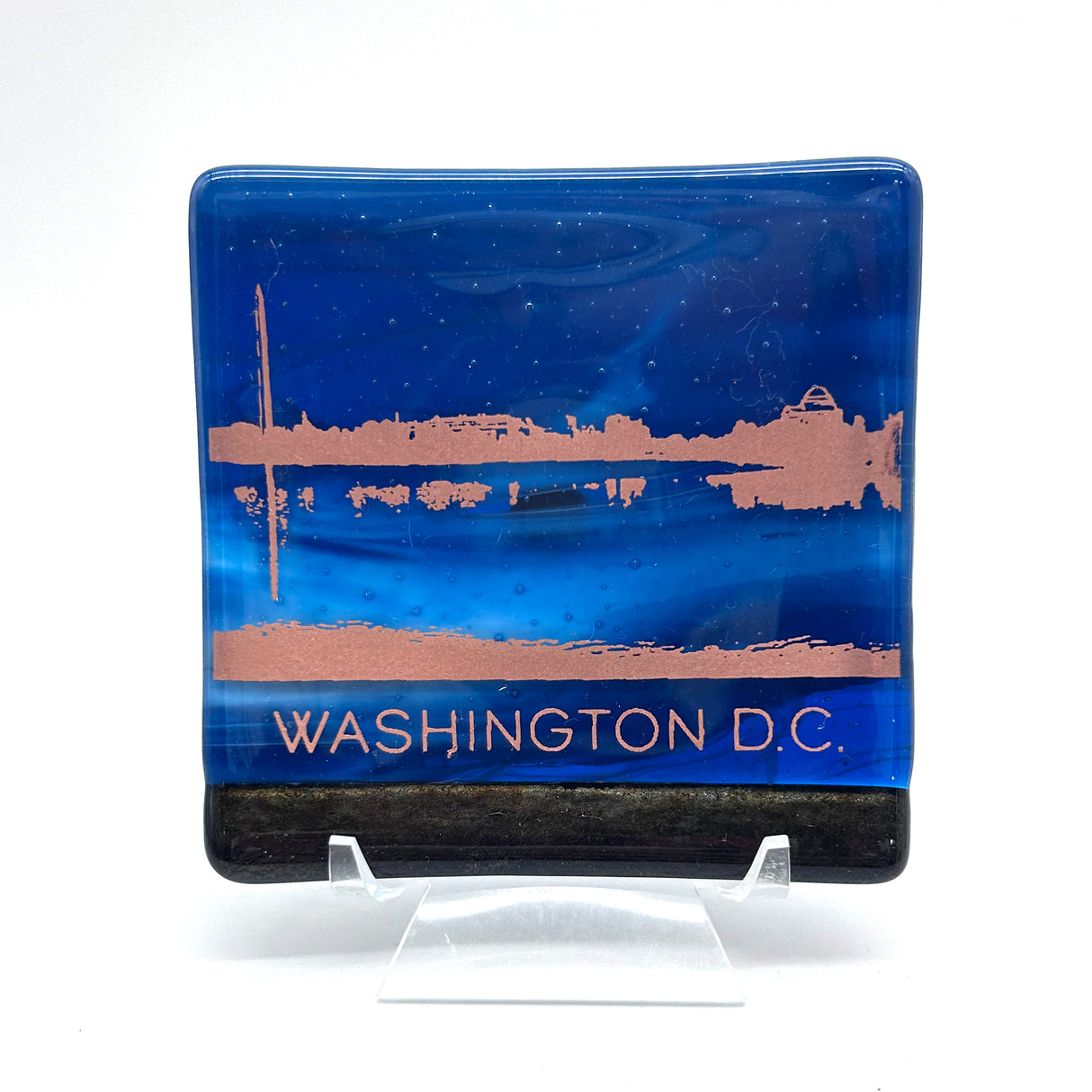 Washington DC Skyline Fused Glass Catch-all Dish - made to order