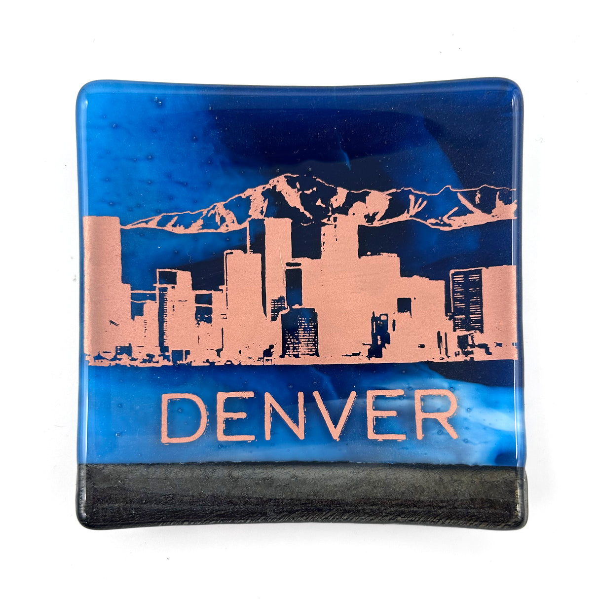 Denver Sunset Skyline 4.5" Fused Glass Catch-all Dish