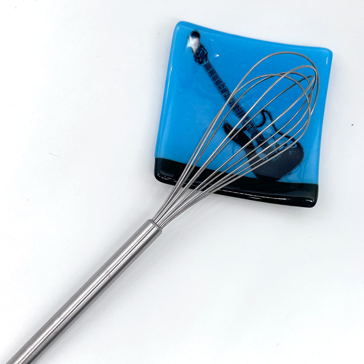 Electric Guitar -Strat Rock & Roll 4.5" Handmade Fused Glass Catch-all Dish