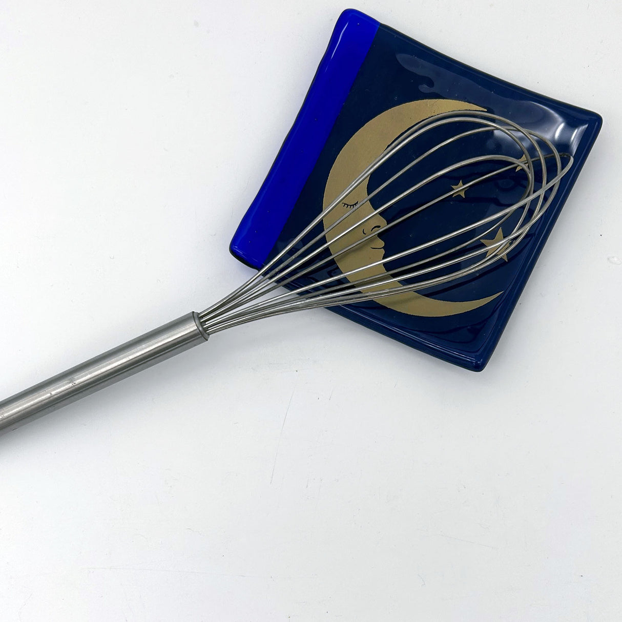 Celestial Half Moon 4.5" Handmade Fused Glass Catch-all Dish