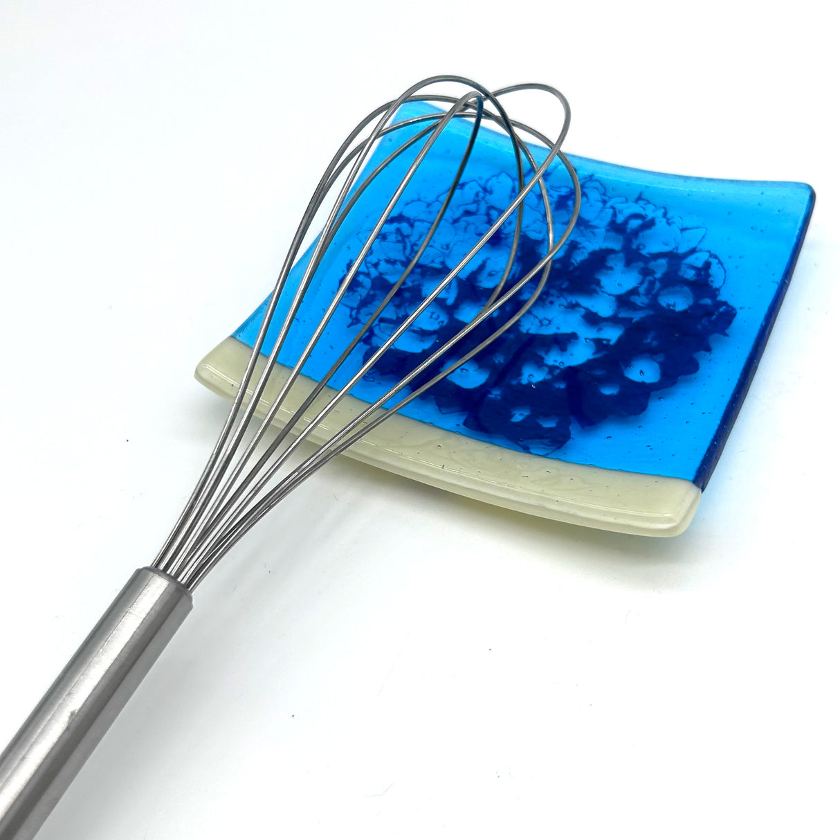 Hydrangea Handmade 4.5" Handmade Fused Glass Catch-all Dish