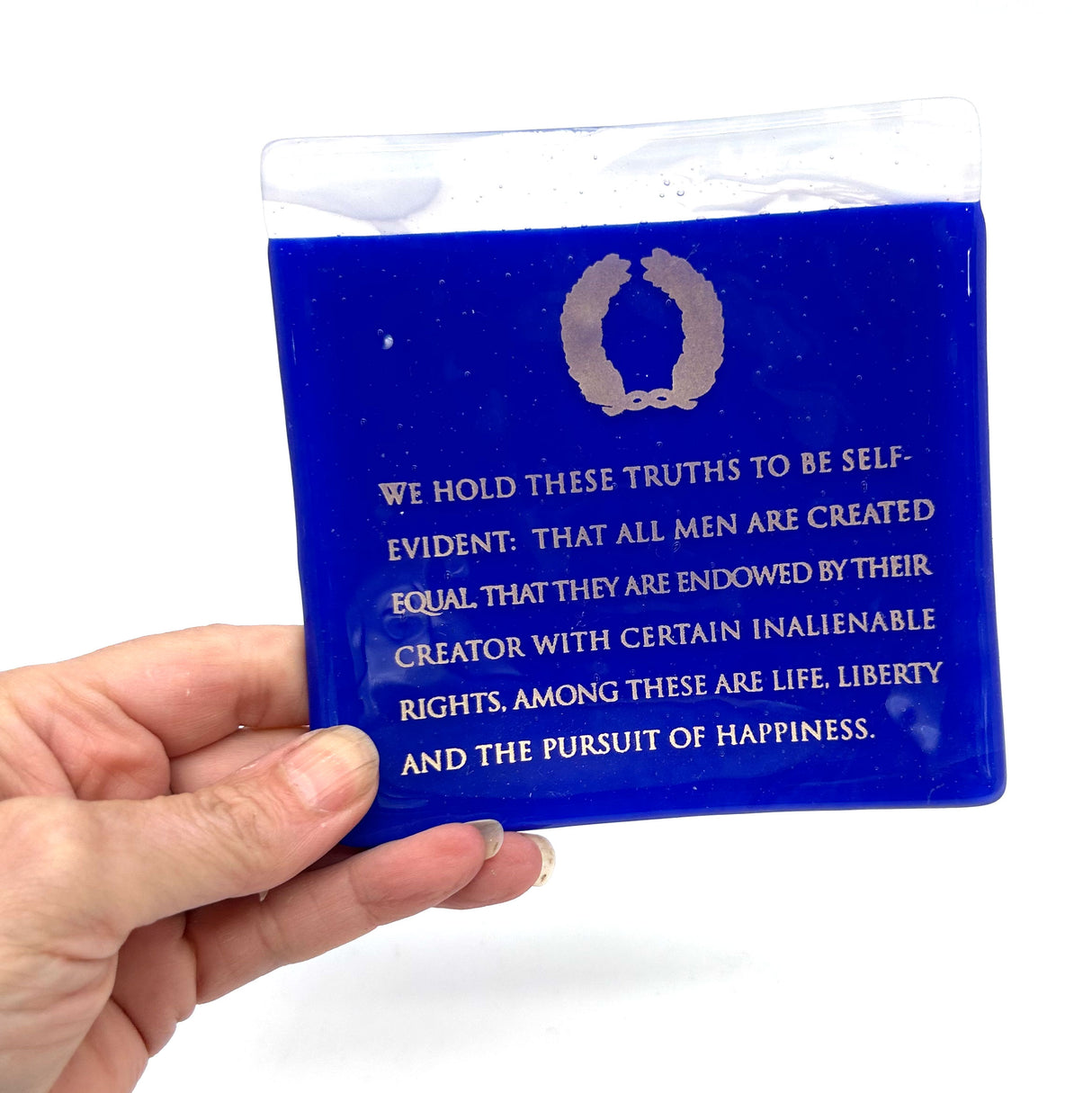 Life, Liberty Handmade 4.5" Handmade Fused Glass Catch-all Dish