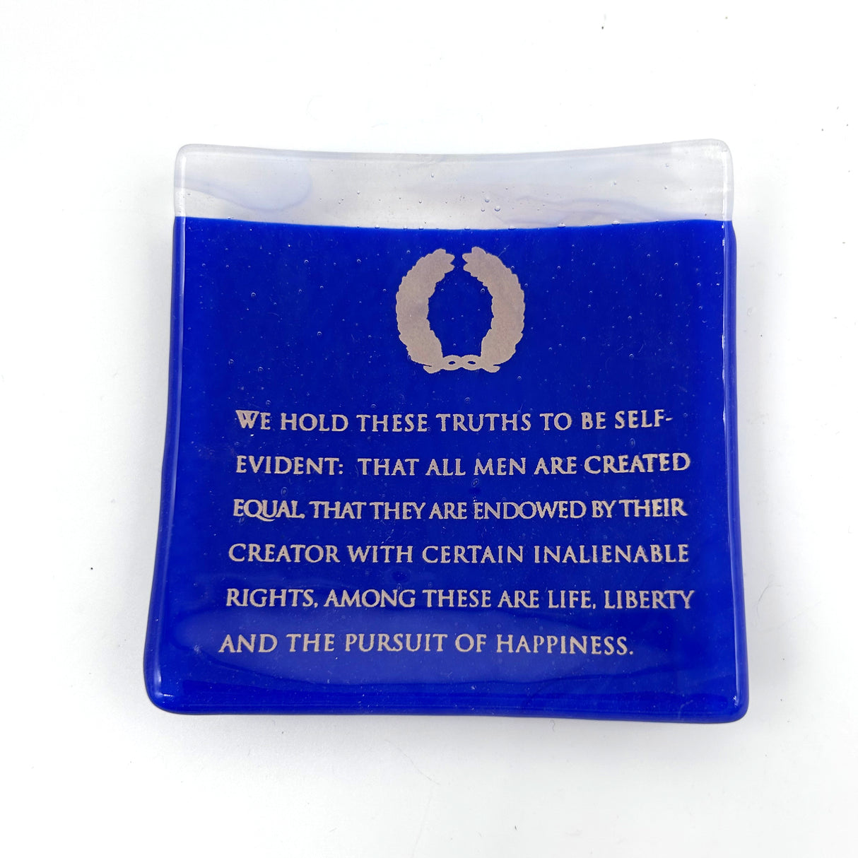 Life, Liberty Handmade 4.5" Handmade Fused Glass Catch-all Dish