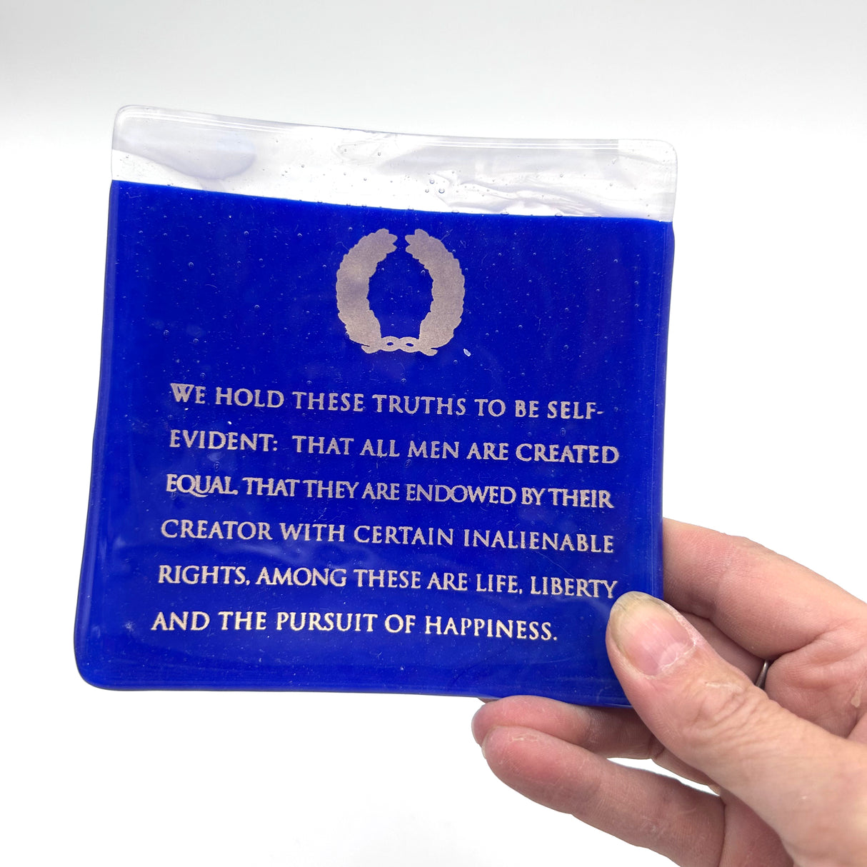 Life, Liberty Handmade 4.5" Handmade Fused Glass Catch-all Dish