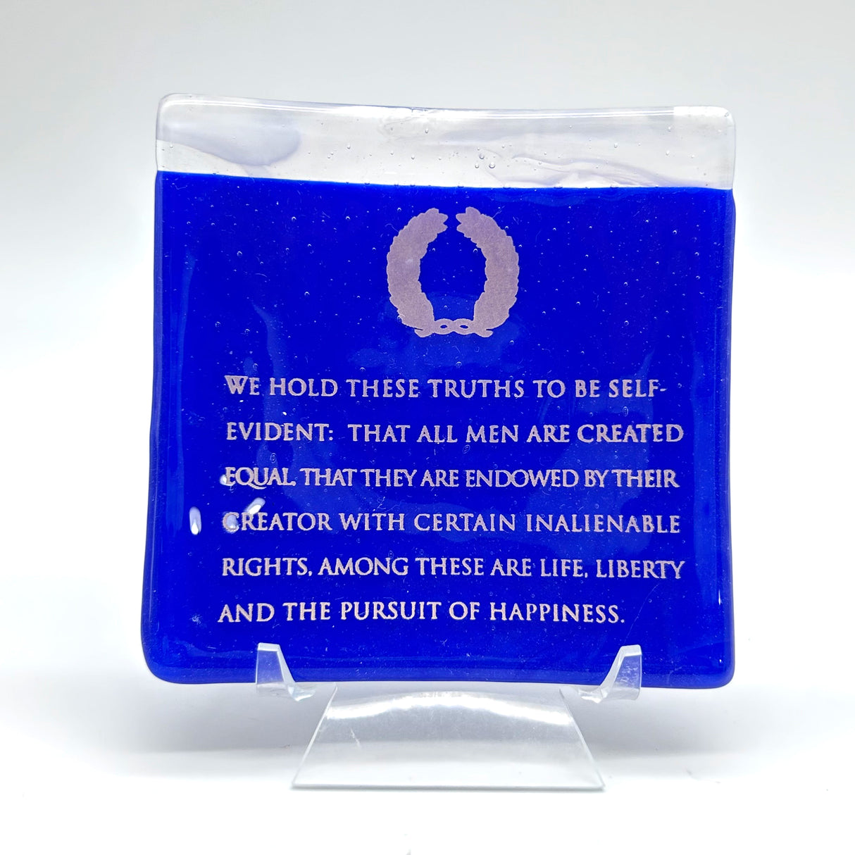 Life, Liberty Handmade 4.5" Handmade Fused Glass Catch-all Dish