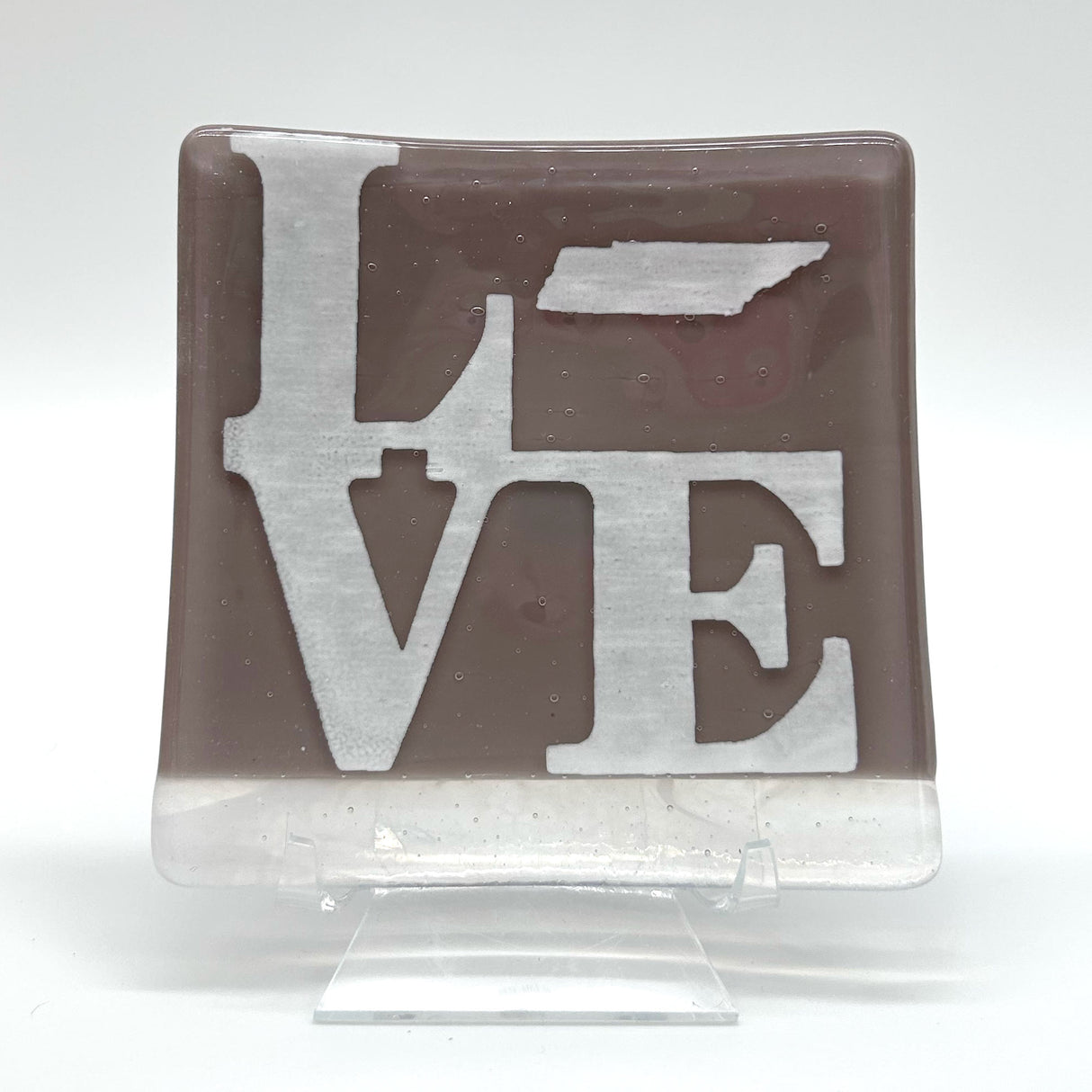 LOVE Tennessee State Fused Glass Catch-all Dish - made to order