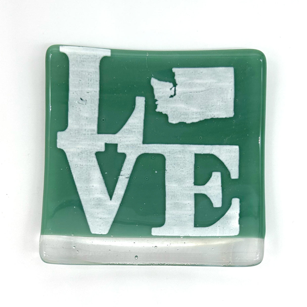 LOVE Washington State Fused Glass Catch-all Dish - made to order