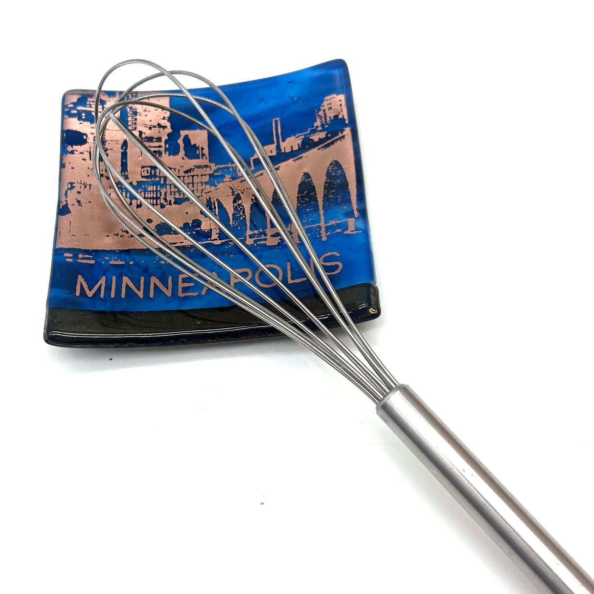 Minneapolis Sunset Skyline 4.5" Fused Glass Catch-all Dish
