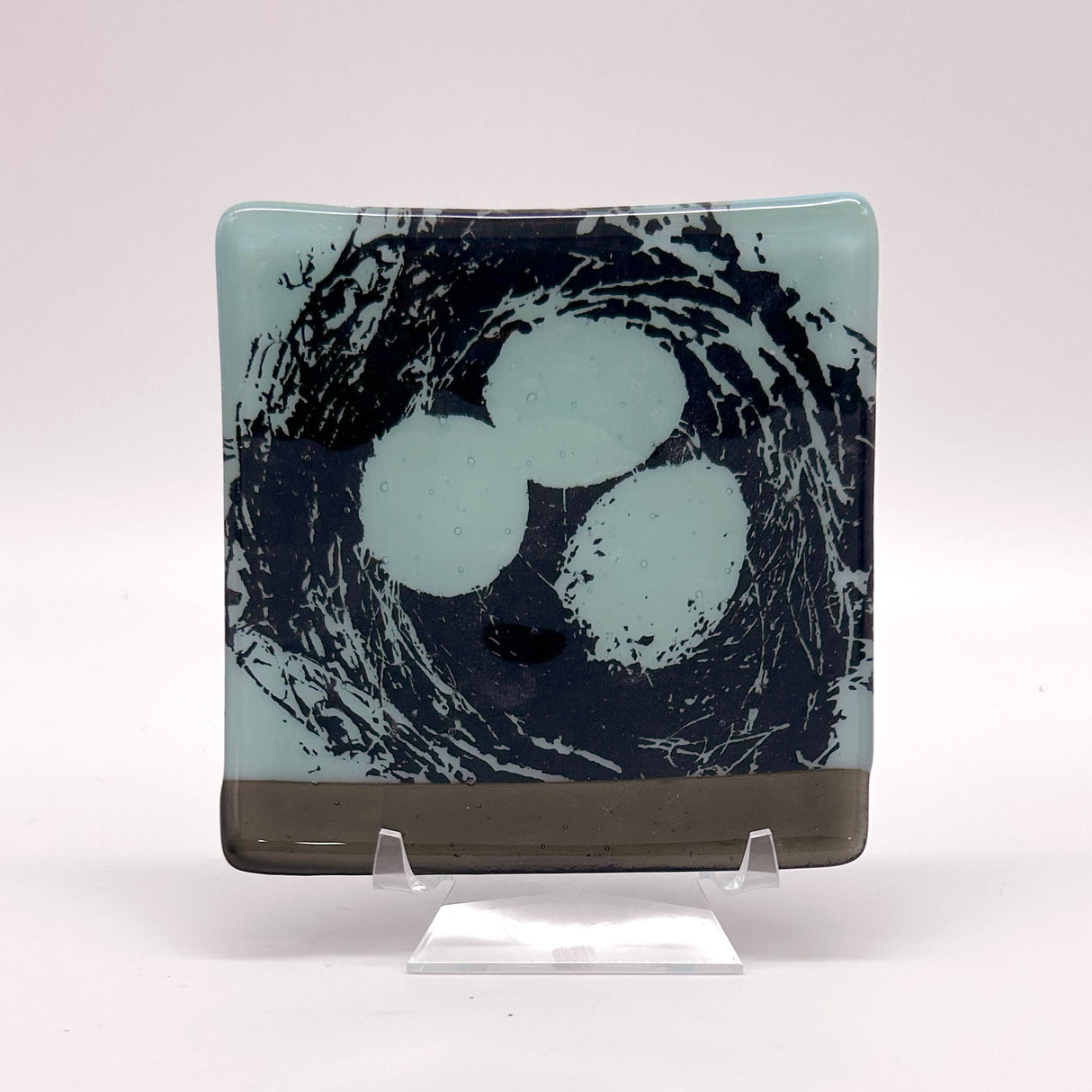 Bird's Nest 4.5" Handmade Fused Glass Catch-all Dish