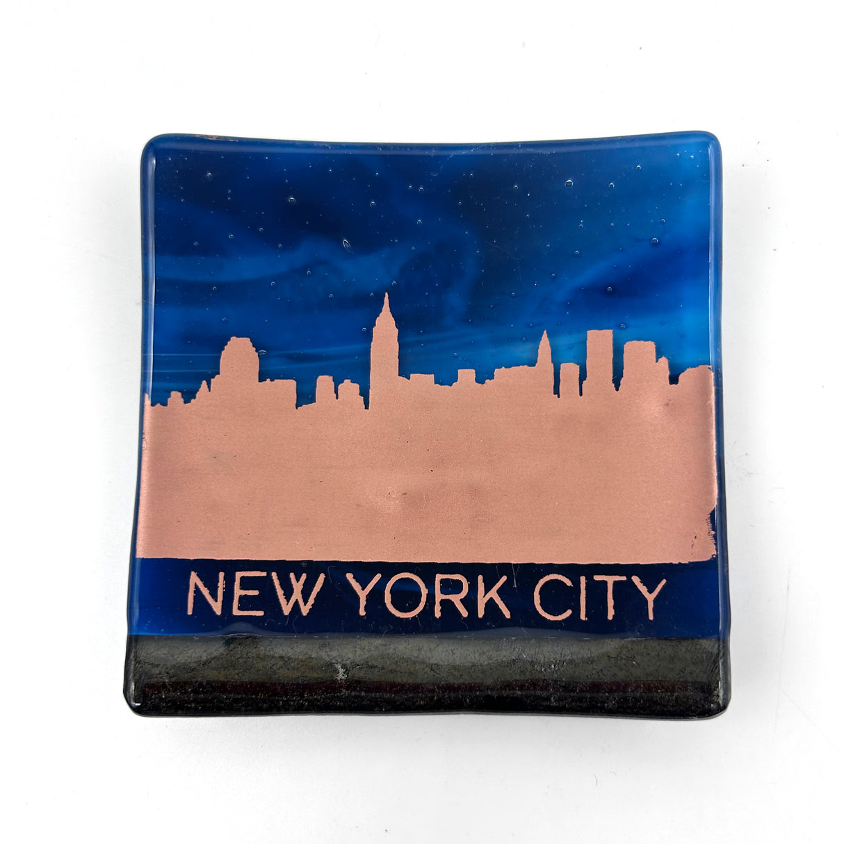 New York City Skyline Fused Glass Catch-all Dish - made to order