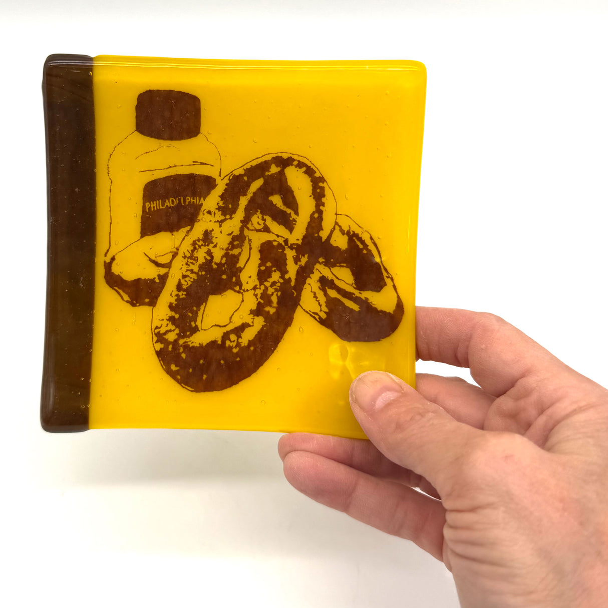 Philadelphia Pretzel 4.5" Fused Glass Catch-all Dish