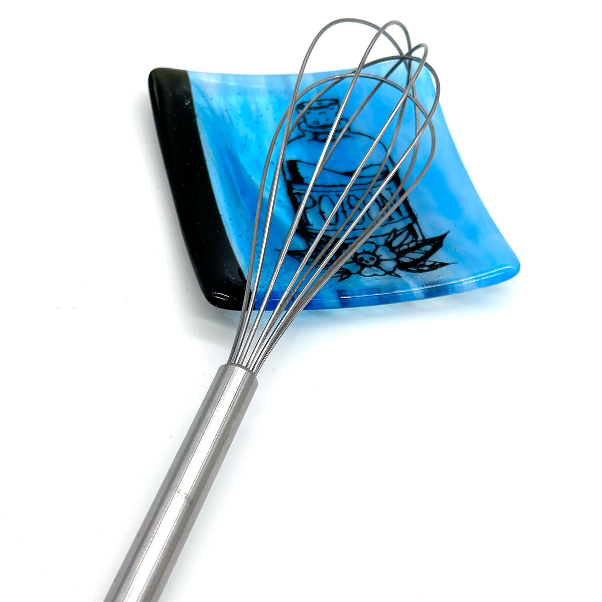 Poison Tattoo 4.5" Handmade Fused Glass Catch-all Dish