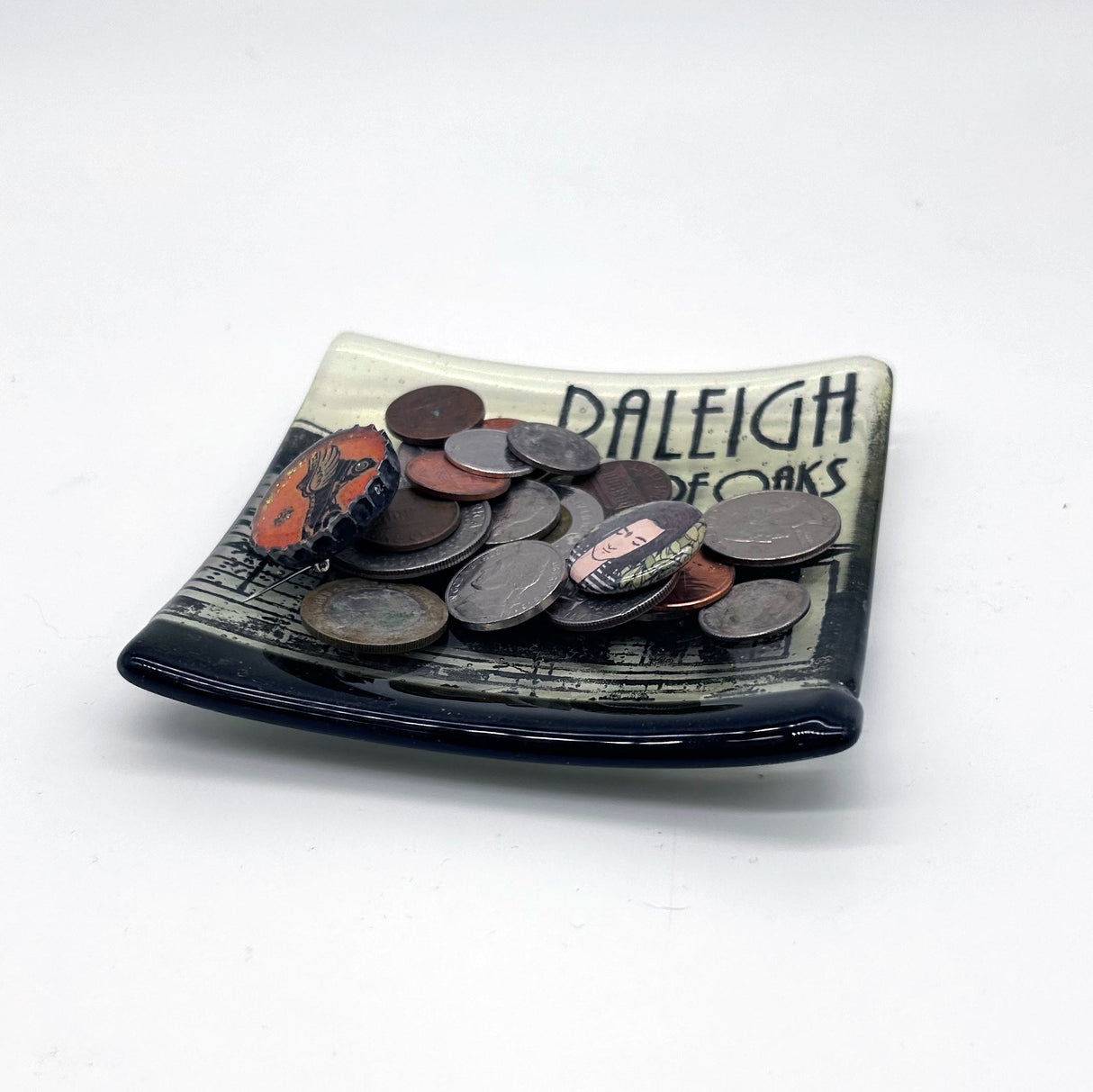 Raleigh Fused Glass 4.5" Handmade Fused Glass Catch-all Dish - made to order