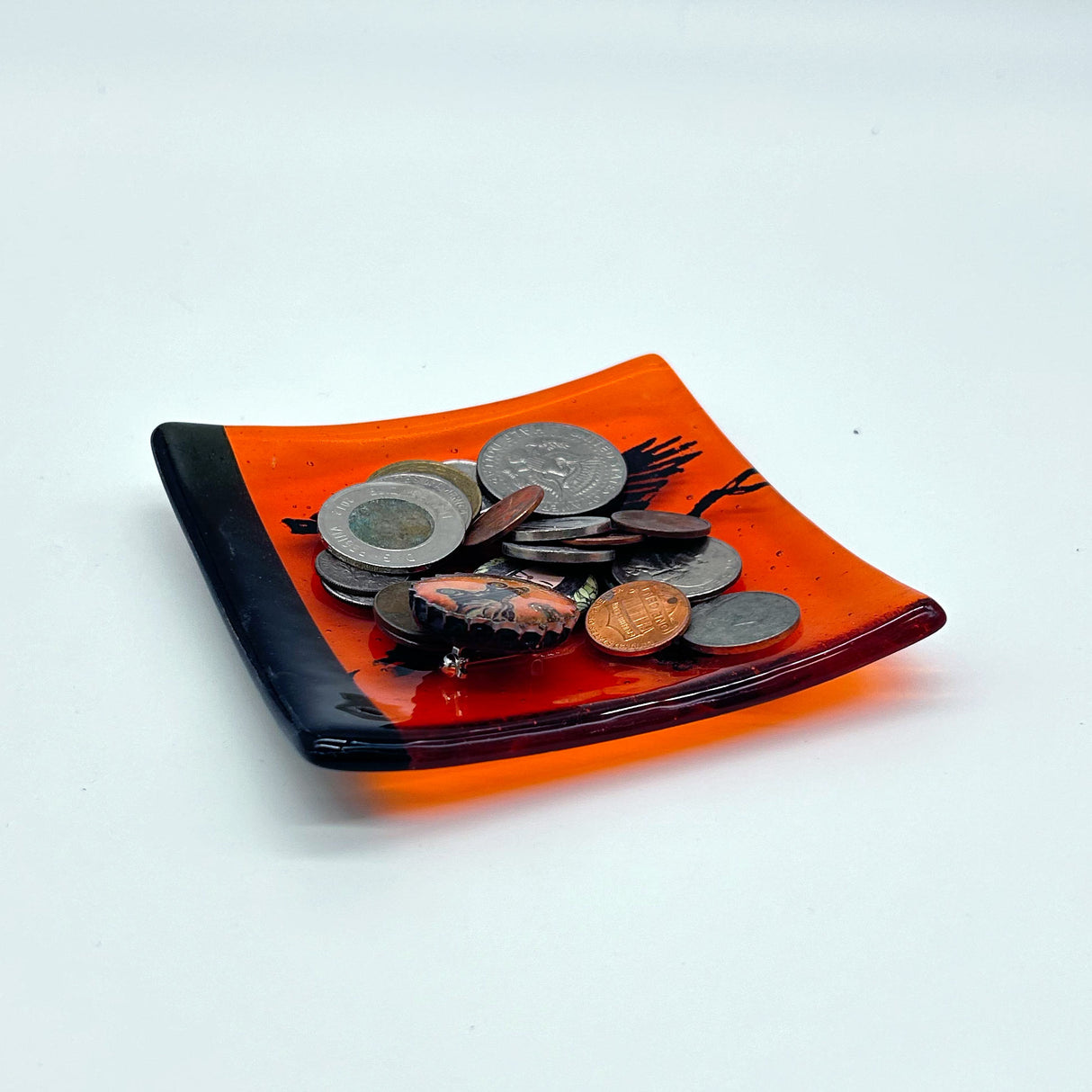 Birds | Robin 4.5" Handmade Fused Glass Catch-all Dish