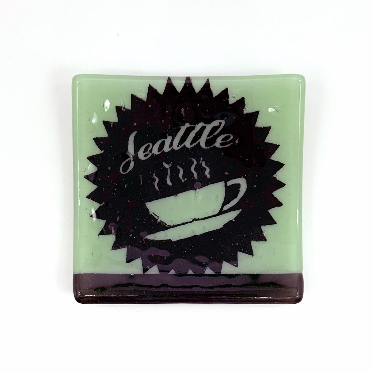 Seattle Coffee Fused Glass Catch-all Dish - made to order