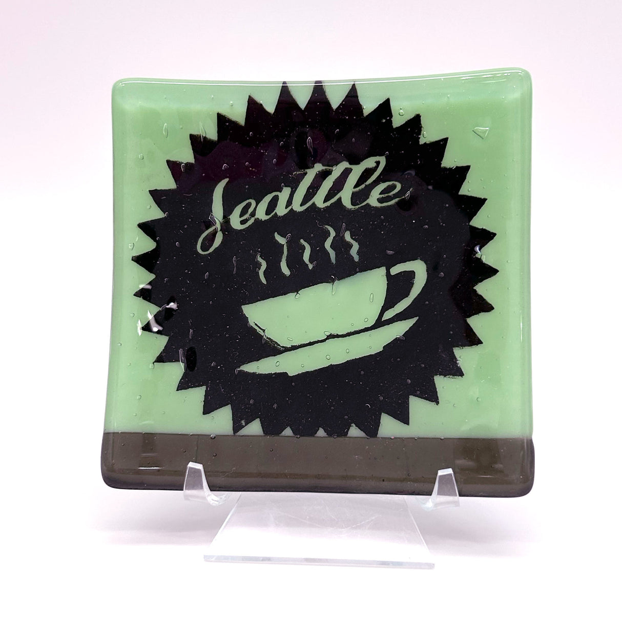 Seattle Coffee Fused Glass Catch-all Dish - made to order