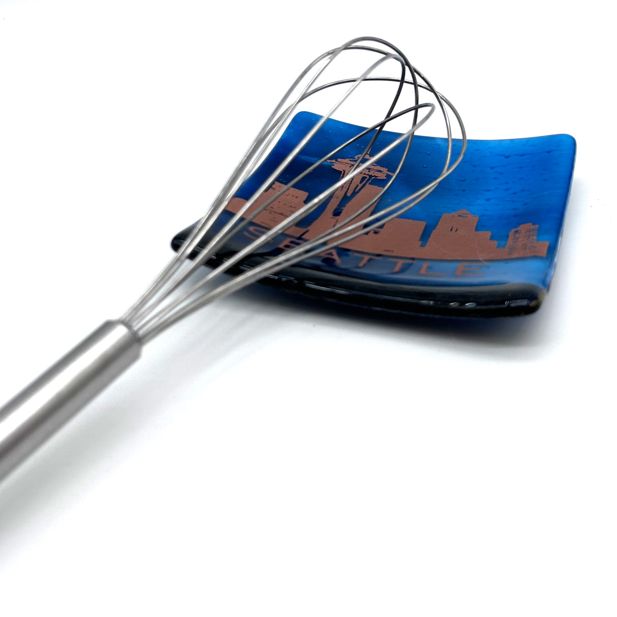 Seattle Sunset Skyline Fused Glass Catch-all Dish - made to order