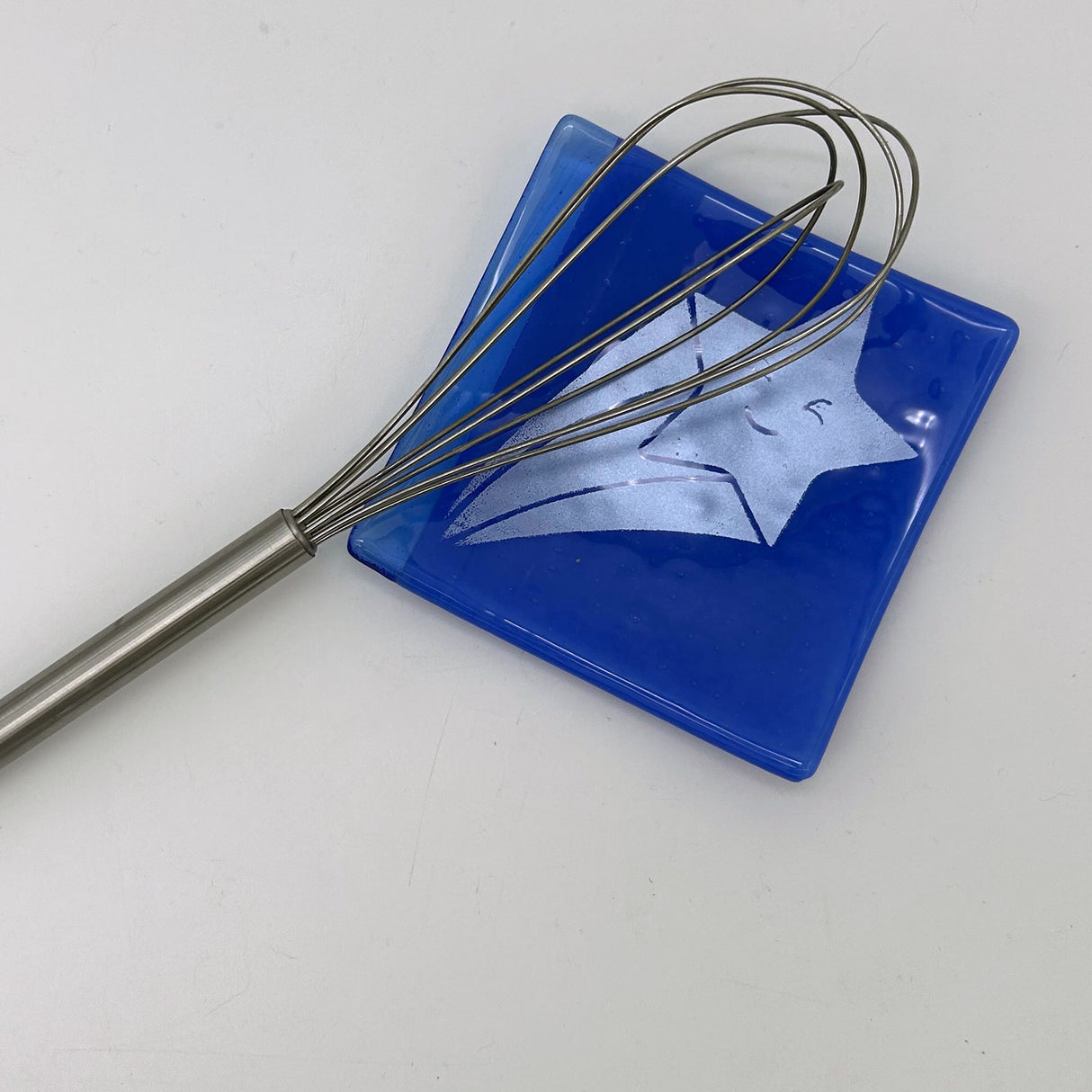 Celestial Shooting Star 4.5" Handmade Fused Glass Catch-all Dish