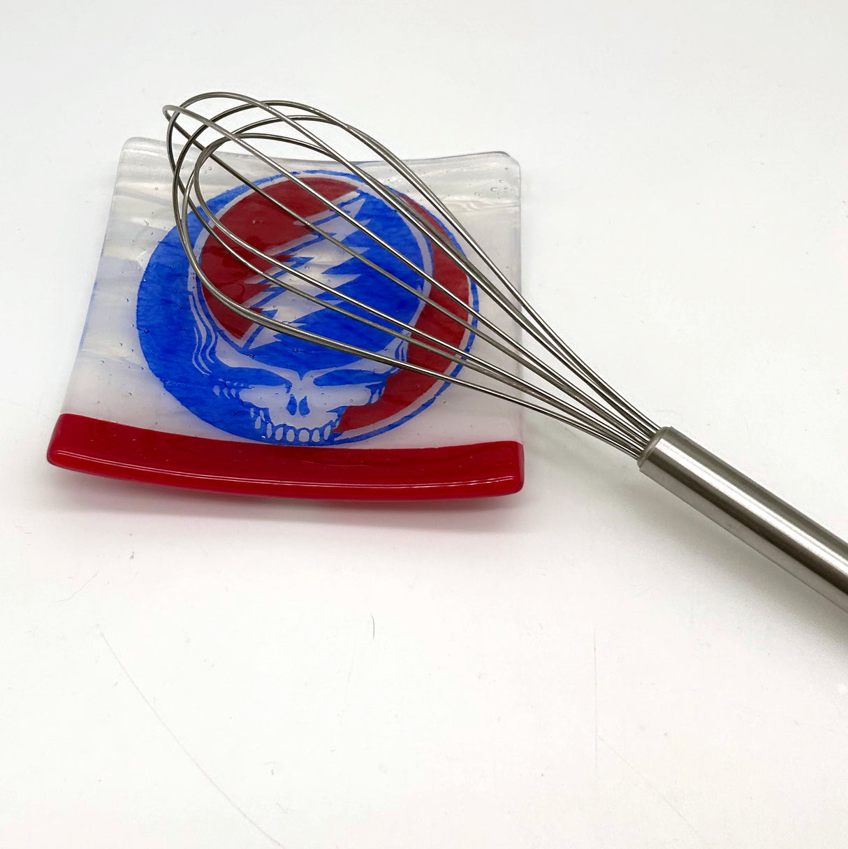 Steal Your Face Grateful Dead Handmade 4.5" Handmade Fused Glass Catch-all Dish